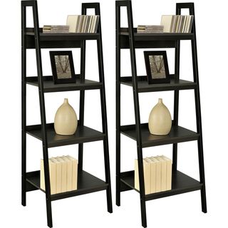Altra Black Ladder Frame Bookcases (set Of 2)