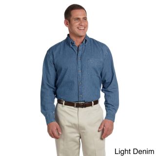 Harriton Harriton Mens Denim Long Sleeve Shirt Blue Size XXL