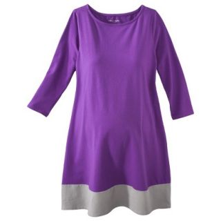 Liz Lange for Target Maternity 3/4 Sleeve Shirt Dress   Purple/Gray L