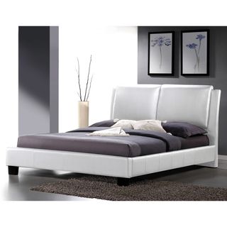 Baxton Studio Sabrina White Modern King Bed With Bonus White Modern Nightstand White Size King