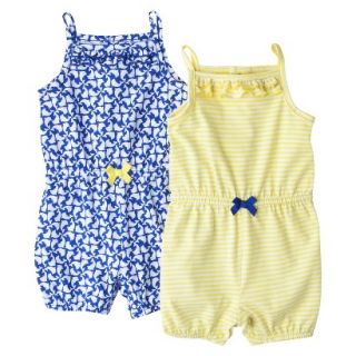 Just One YouMade by Carters Newborn Girls 2 Pack Romper Set   Blue/Yellow 6 M