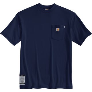 Carhartt Flame Resistant Short Sleeve T Shirt   Dark Navy, Medium, Regular