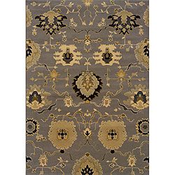 Large Gray/ Gold Transitional Area Rug (910 X 129)