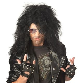 Womens Heavy Metal Rocker Wig   Black