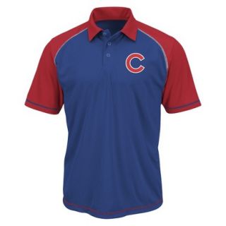 MLB Mens Chicago Cubs Synthetic Polo T Shirt   Blue/Red (XL)