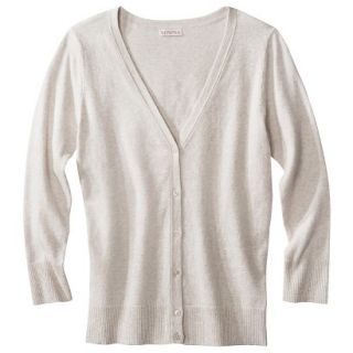 Merona Petites 3/4 Sleeve V Neck Cardigan Sweater   Oatmeal XSP