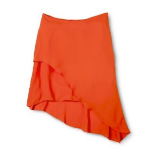AMBAR Womens Asymmetrical Skirt   Orange Zing 14
