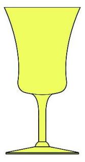 Seneca Seville Yellow Water Goblet   Stem #1971, Yellow