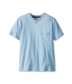 Tommy Hilfiger Kids Isenov S/S V Neck Pocket Tee Boys Short Sleeve Pullover (Blue)