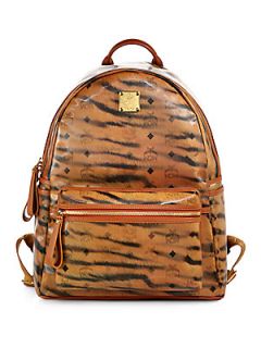 MCM Tiger Monogram Backpack   Tan