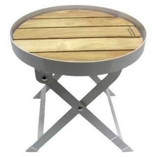 Rubberwood Beverage Stand with Steel Frame   Short