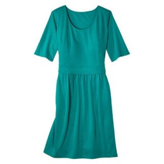Merona Womens Plus Size Elbow Sleeve Ponte Dress   Monterey Blue 4