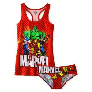 Juniors Marvel Comics Tank and Panty Set   Red L