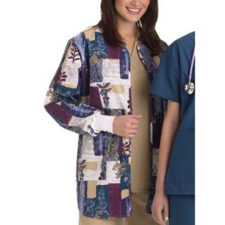 Medline Ladies Shirttail Warm Up Jacket   Indigo (Large)