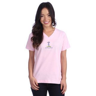 Coed Sportswear Womens Just Putting Around Light Pink V neck Tee Pink Size L (12  14)