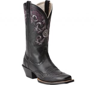 Womens Ariat Terrace Acres   Black Deertan Full Grain Leather Boots