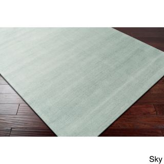 Surya Carpet, Inc. Hand loomed Tatum Solid Wool Area Rug (9 X 13) Blue Size 9 x 13