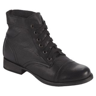Womens Post Paris Colissa Genuine Leather Cap Toe Ankle Boots   Black 11