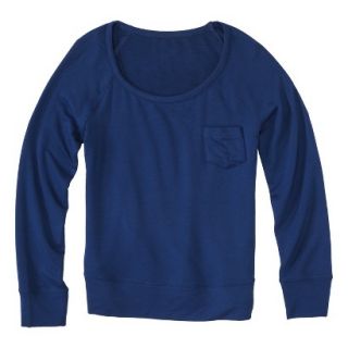 Merona Womens Sweatshirt Top w/Pocket   Waterloo Blue   L