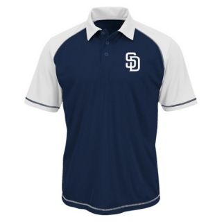 MLB Mens San Diego Padres Synthetic Polo T Shirt   Navy/White(M)