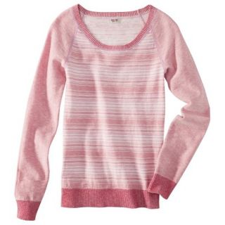 Mossimo Supply Co. Juniors Striped Scoop Neck Sweater   Coral M(7 9)