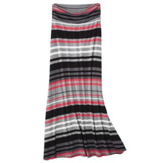 Merona Womens Knit Maxi Skirt   Coral/Gray Stripe   XXL