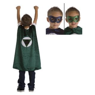 Little Adventures Green Hero Cape with Reversible Navy/Green Mask