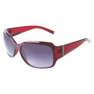 Merona Burgundy Plastic Rectangle Frame Sunglasses with Metal Accent
