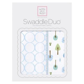 Swaddle Designs Cute & Calm SwaddleDuo 2pk   Blue Mod Circles