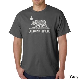 Los Angeles Pop Art Mens California Republic Bear T shirt Grey Size S