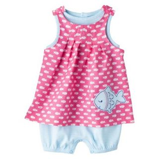 Just One YouMade by Carters Newborn Girls Romper Set   Pink/Turquoise 12 M