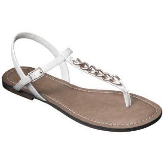 Womens Merona Tracey Chain Sandals   White 8