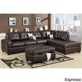 Berane Reversible All Around Bonded Leather Sectional Couch