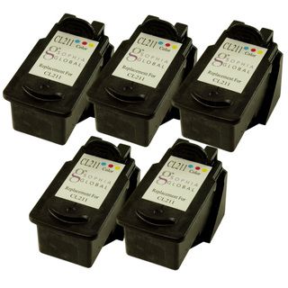 Sophia Global Remanufactured Color Ink Cartridge Replacement For Canon Cl 211 (pack Of 5)