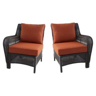 Threshold Madaga 2 Piece Wicker Patio Sectional Left & Right Arm Chair Set  