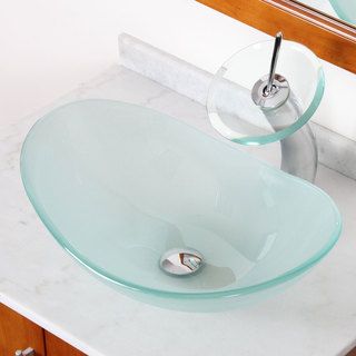 Elite Gd33f371023c Tempered Bathroom Glass Vessel Sink