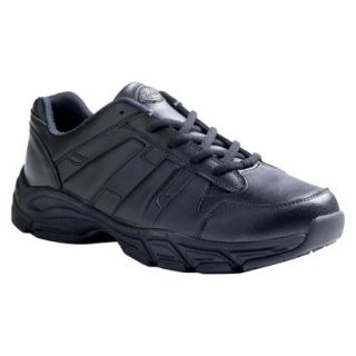 Mens Dickies Athletic Lace Genuine Leather Slip Resistant Sneakers   Black 9