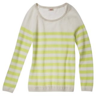 Mossimo Supply Co. Juniors Mesh Striped Sweater   Dogbone/Limesand L(11 13)
