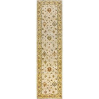 Hand knotted Ziegler Beige Gold Vegetable Dyes Wool Rug (2.6 X 10)