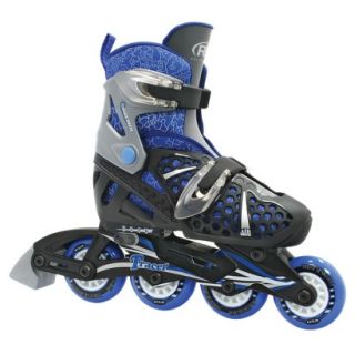Boys Roller Derby Tracer Adjustable Inline Skate   Black/ Blue (Small 12 1)