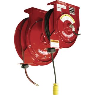 Reelcraft Power and Hose Reel Combo Pack with 3/8 Inch x 50ft. Hose and 45ft.