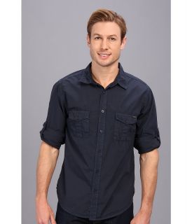 Seven7 Jeans Poplin Shirt W Roll Cuff Mens Long Sleeve Button Up (Navy)
