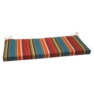 Outdoor Bench Cushion   Brown/Red/Teal Stripe