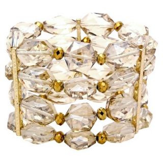 Glass Bracelet   Gold/Clear
