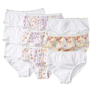 Girls Hanes Assorted Print 9 pack Low Rise Brief Underwear 10