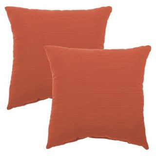 Threshold 2 Piece Square Outdoor Toss Pillow Set   Coral