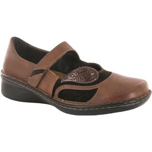 Naot Womens Conga Cinnamon Seal Brown Suede Brown Crinkle Patent Shoes, Size 39 M   35097 S2G