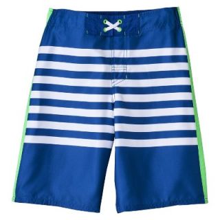 Boys Striped Swim Trunk   Blue XL