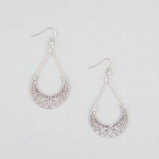 Filigree Moon Earrings Silver One Size For Women 238905140