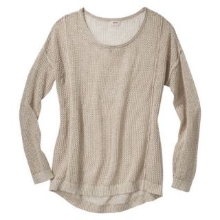 Mossimo Supply Co. Juniors Plus Size Mesh Pullover Sweater   Oatmeal 4